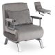 BART Recliner Armchair Grey Velvet Upholstery