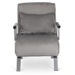 BART Recliner Armchair Grey Velvet Upholstery