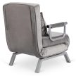 BART Recliner Armchair Grey Velvet Upholstery