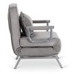 BART Recliner Armchair Grey Velvet Upholstery
