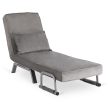 BART Recliner Armchair Grey Velvet Upholstery