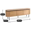 TV Cabinet 160 cm 3-Door Oak BECK