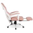 Forgószék gaming lábtartóval rózsaszín/fehér. BING
