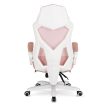 Forgószék gaming lábtartóval rózsaszín/fehér. BING