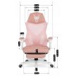 Forgószék gaming lábtartóval rózsaszín/fehér. BING