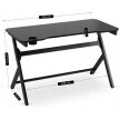 Gaming íróasztal 120 cm méretben, fekete kivitelben BLECK
