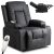 Massage Recliner Chair Black Faux Leather BOX