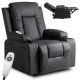 Massage Recliner Chair Black Faux Leather BOX