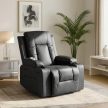 Massage Recliner Chair Black Faux Leather BOX