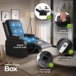 Massage Recliner Chair Black Faux Leather BOX
