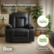 Massage Recliner Chair Black Faux Leather BOX