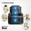 Masszírozós dönthető fotel fekete színben, műbőr kárpittal BOX