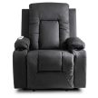 Massage Recliner Chair Black Faux Leather BOX