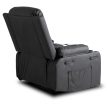 Massage Recliner Chair Black Faux Leather BOX