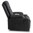 Massage Recliner Chair Black Faux Leather BOX