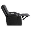 Massage Recliner Chair Black Faux Leather BOX