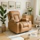 BOX Massage Recliner Chair with Footrest Caramel Faux Leather