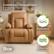 BOX Massage Recliner Chair with Footrest Caramel Faux Leather