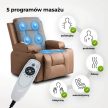 BOX Massage Recliner Chair with Footrest Caramel Faux Leather