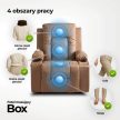 BOX Massage Recliner Chair with Footrest Caramel Faux Leather