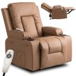 BOX Massage Recliner Chair with Footrest Caramel Faux Leather