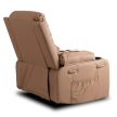 BOX Massage Recliner Chair with Footrest Caramel Faux Leather