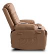 BOX Massage Recliner Chair with Footrest Caramel Faux Leather