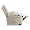 BOX Recliner Massage Chair Beige Corduroy Upholstery