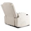 BOX Recliner Massage Chair Beige Corduroy Upholstery