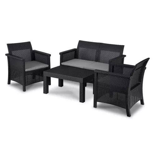 Garden furniture set BRENTA black and grey