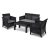 BRENTA kerti bútor szett fekete/szürke