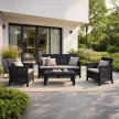 Garden furniture set BRENTA black and grey