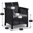 Garden furniture set BRENTA black and grey