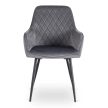 Krzesło BRESSO Szare Welurowe