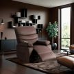 Massage Recliner Chair Brown Faux Leather BRUCE