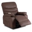 Massage Recliner Chair Brown Faux Leather BRUCE