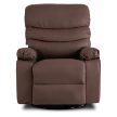 Massage Recliner Chair Brown Faux Leather BRUCE