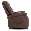 Massage Recliner Chair Brown Faux Leather BRUCE