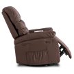 Massage Recliner Chair Brown Faux Leather BRUCE