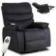 Massage Recliner Chair Black Faux Leather BRUCE