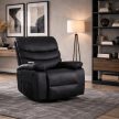 Massage Recliner Chair Black Faux Leather BRUCE