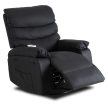 Massage Recliner Chair Black Faux Leather BRUCE