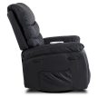 Massage Recliner Chair Black Faux Leather BRUCE