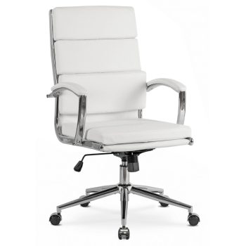 Forgószék fehér ökobőr. CAMILO