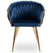 Fonott bársony szék sötétkék színben, CAPI