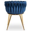 Fonott bársony szék sötétkék színben, CAPI
