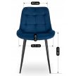 CHRIS szék sötétkék bársony