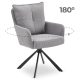 Otočná stolička v sivej farbe s kordovým čalúnením – CITY