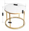 Asztal fehér márvány/arany színben CLIFF