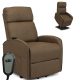 COLTON Electric Lift Recliner Armchair Brown